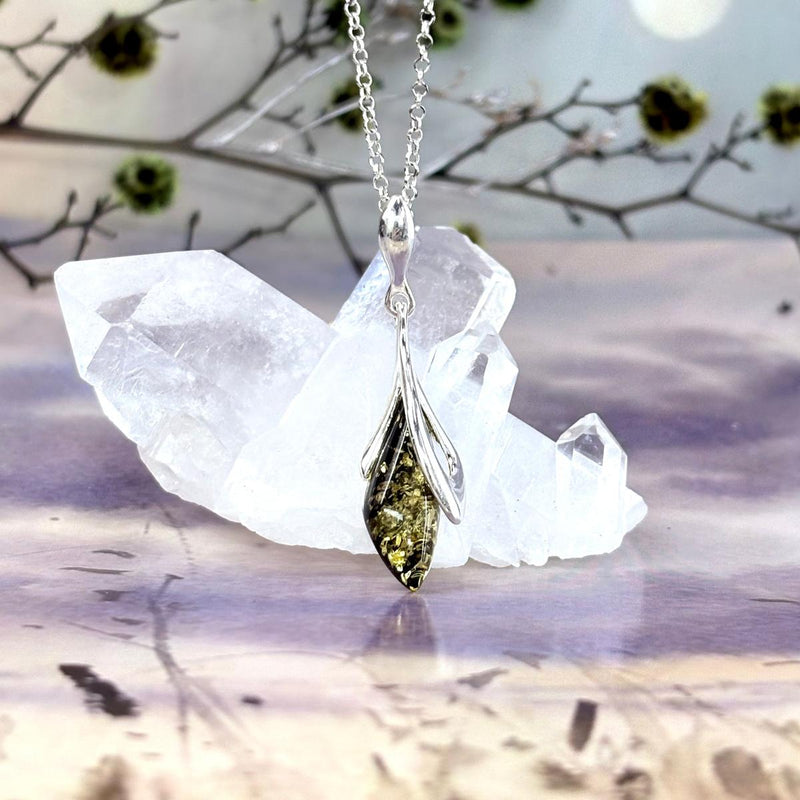Assorted Baltic Amber Flower Bud Pendants