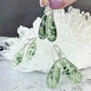 Prehnite With Epidote Elongated Teardrop Drop Earrings