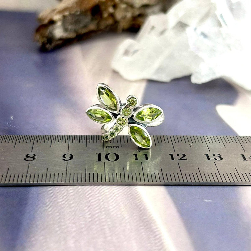 Peridot Dragonfly Ring