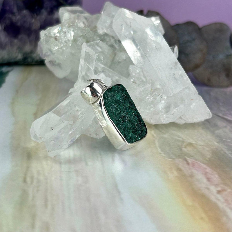 Green Druzy Crystal Necklace