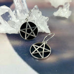 Black Onyx Pentagram Earrings