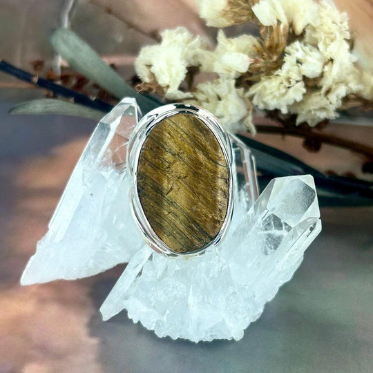 Golden Tiger’s Eye Raw Oval Ring