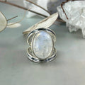 Rainbow Moonstone Orbit Ring