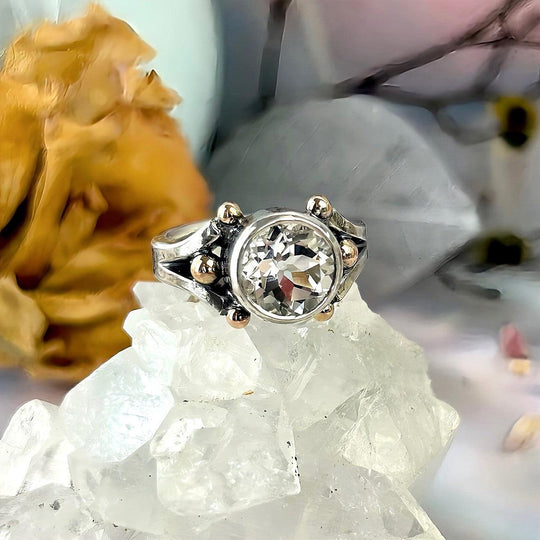 Killiecrankie Diamond Flower Cut Sterling Silver & 9ct Yellow Gold Ring By Lauren Harris