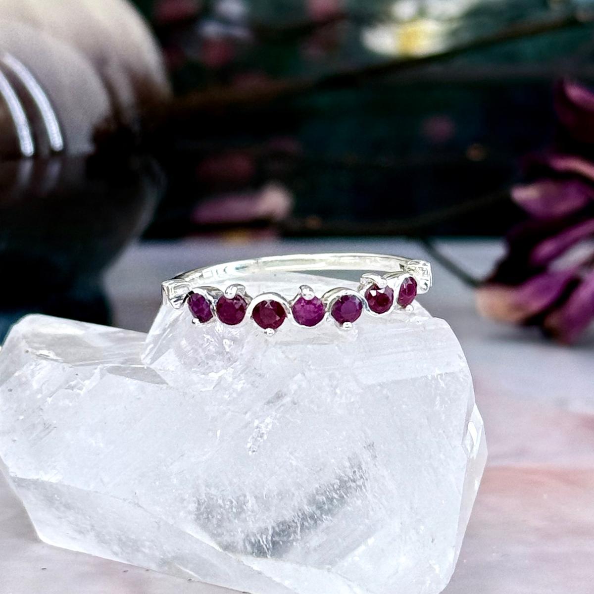 Pink Gemstone Silver Ring