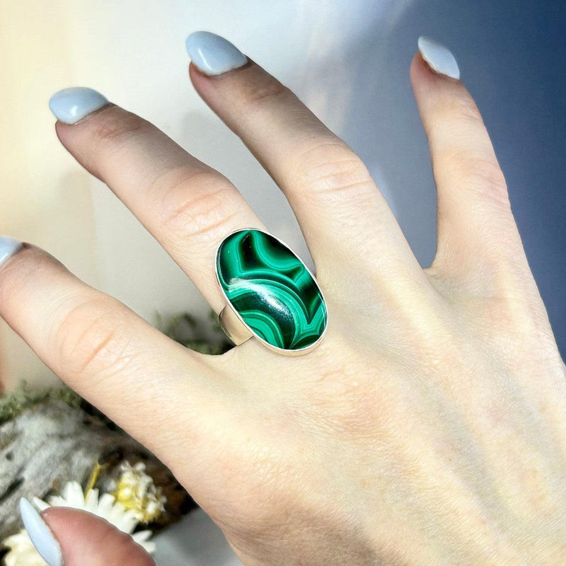 Malachite Oval Ring