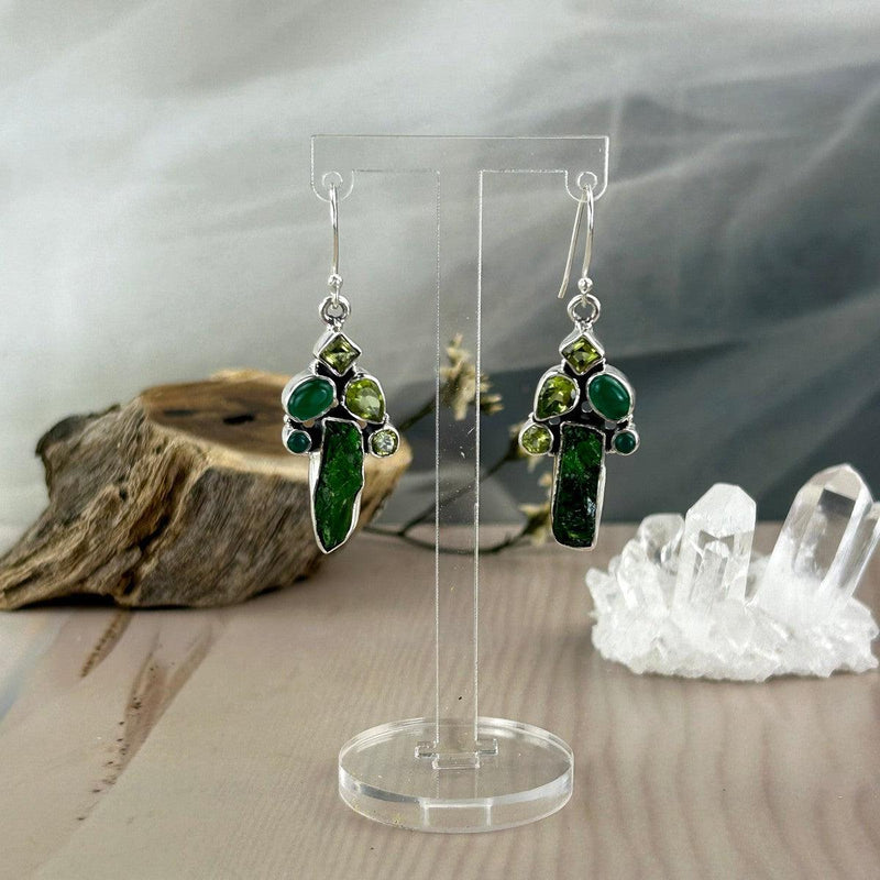 Green Shade Gemstone Earrings