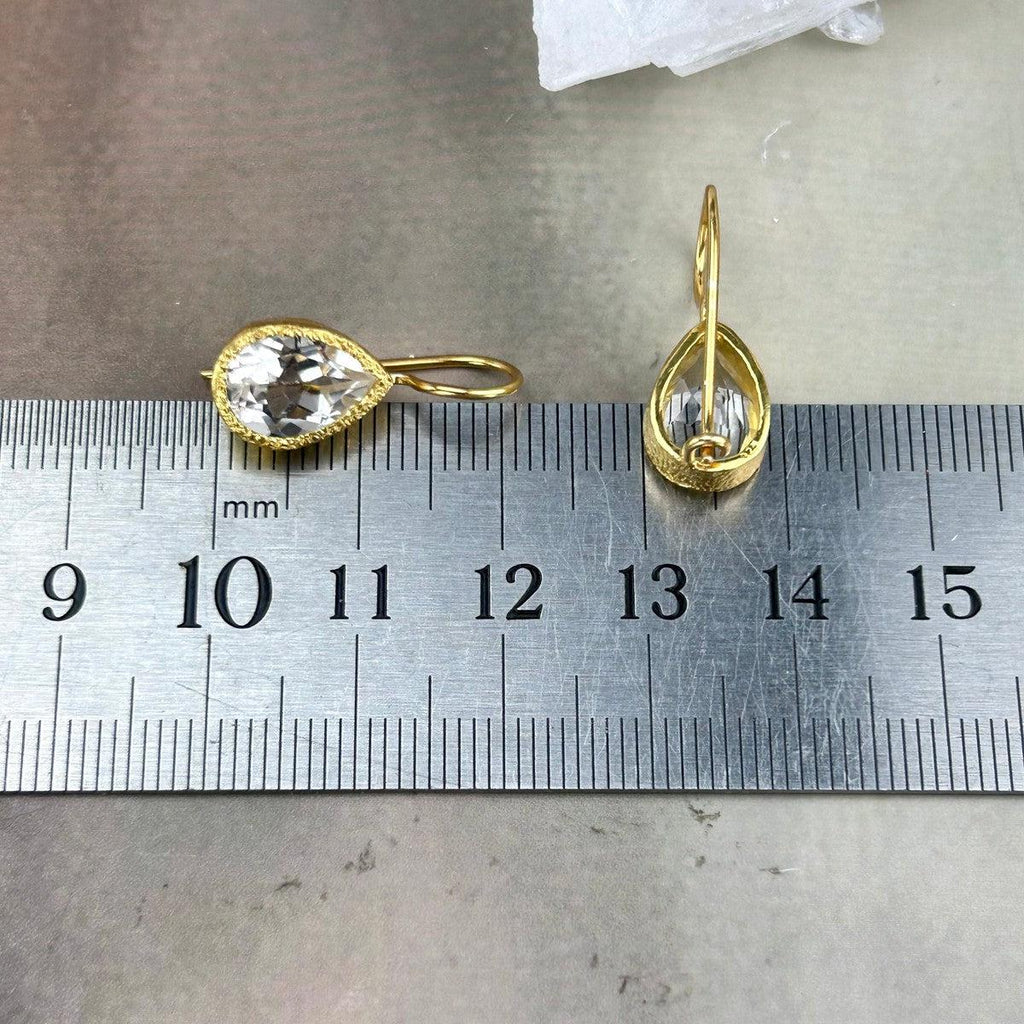 Quartz In Gold Earrings