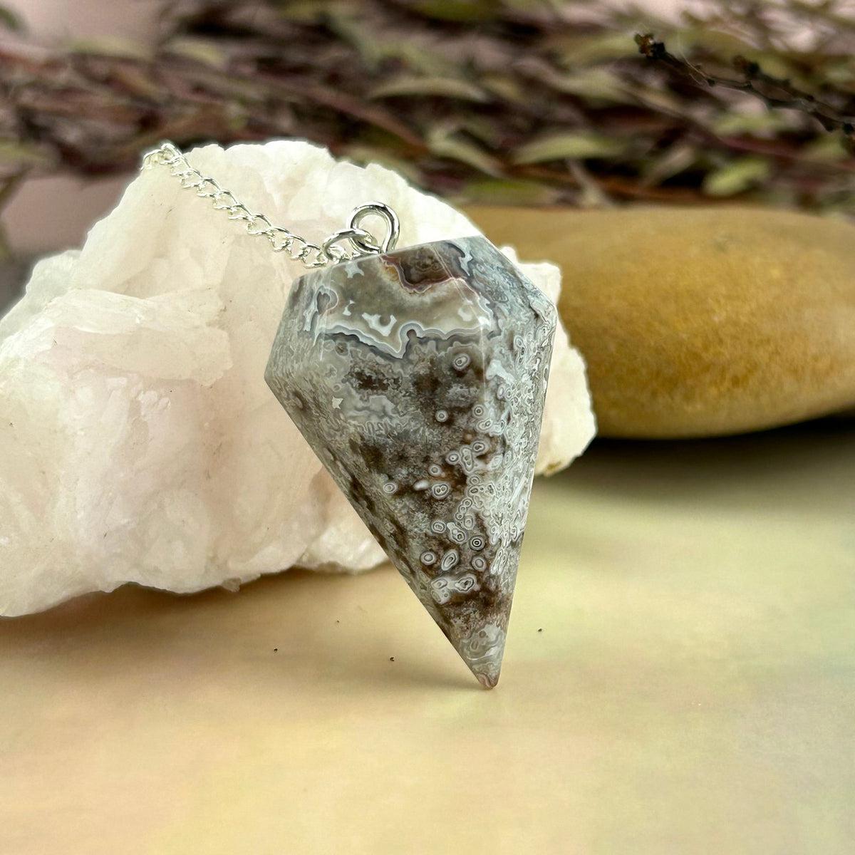 Brown And Beige Crystal Pendulum