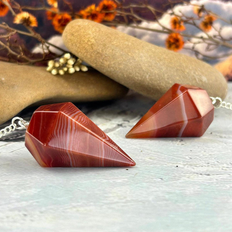 Banded Carnelian Crystal Pendant