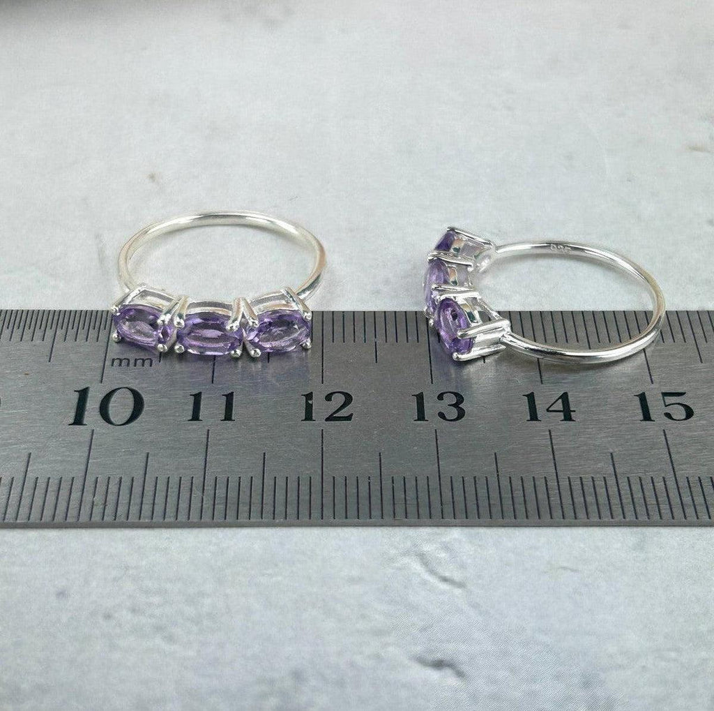 Assorted Gemstone Three Stone Stacker Rings