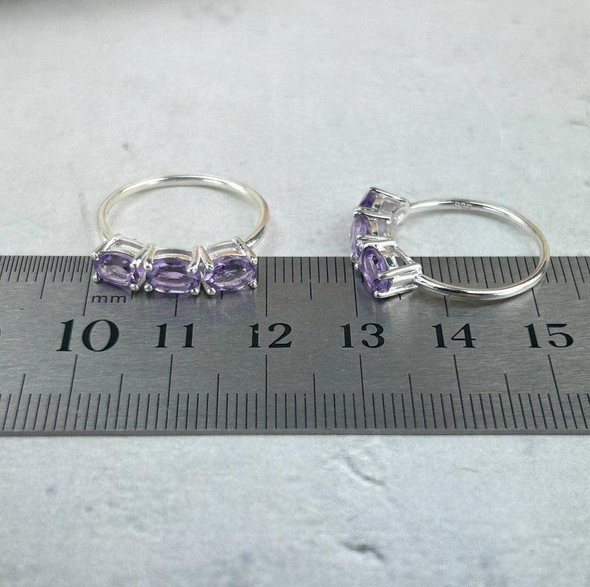Assorted Gemstone Three Stone Stacker Rings