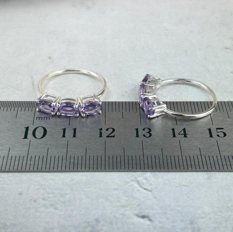 Assorted Gemstone Three Stone Stacker Ring
