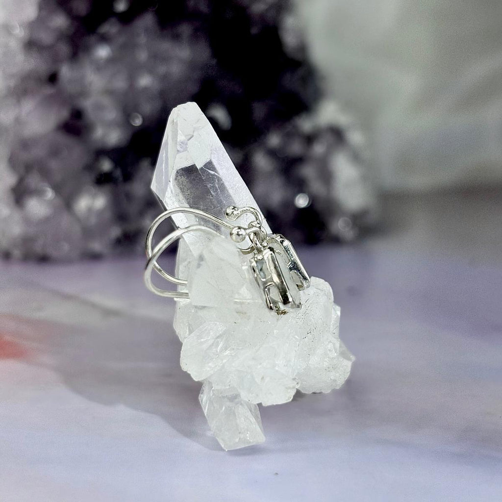 Baguette Cut Moonstone Earrings