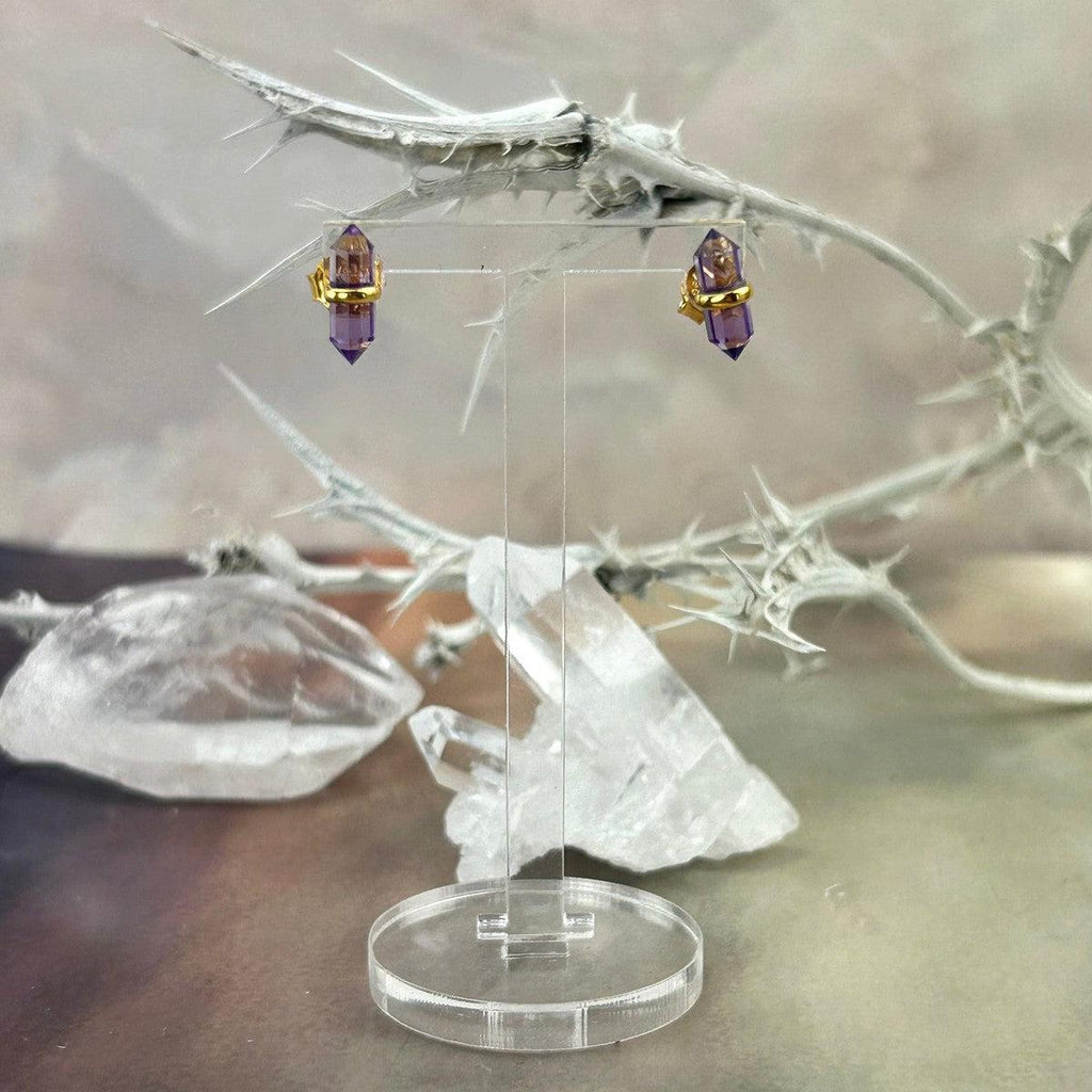 Amethyst Gold Earrings