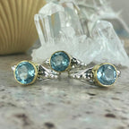 Brilliant Cut Blue Topaz Crystal Ring
