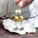 Multi Drop Gold And Silver Earrings