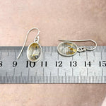 Golden Rutile Quartz Oval Drop Earrings