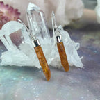 Orange Kyanite Raw Bar Drop Earrings