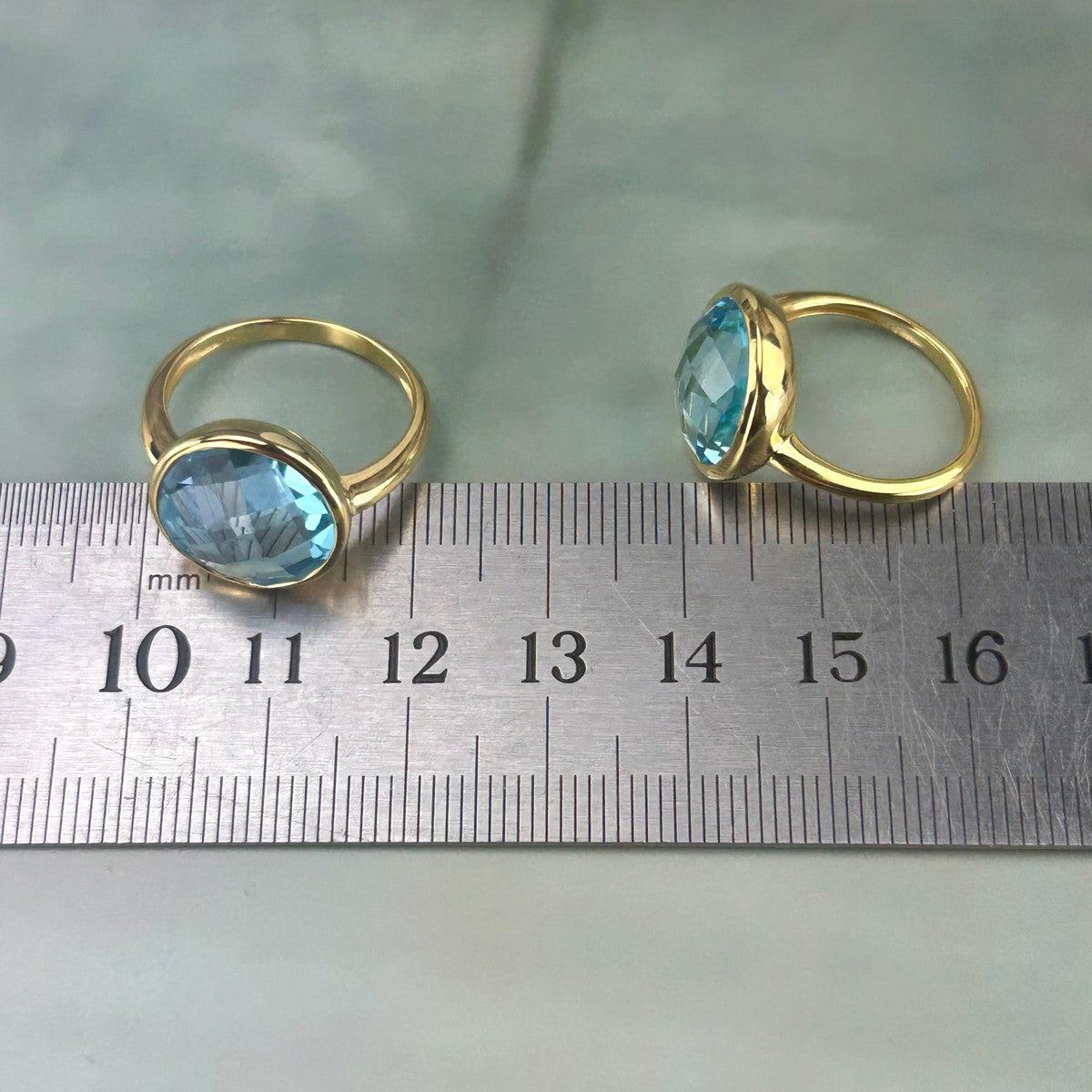 Round Blue Topaz Ring