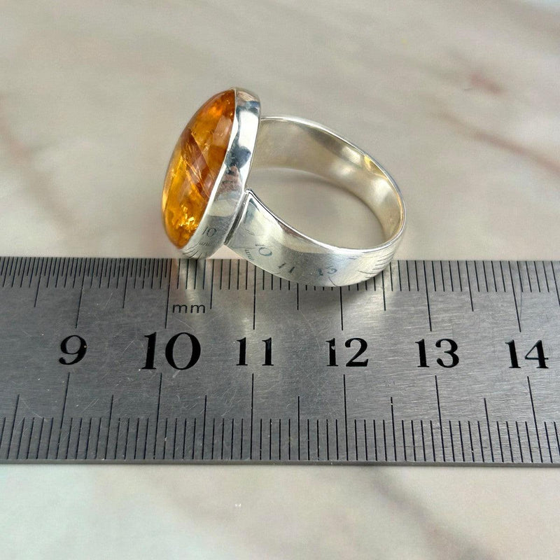 Polished Oval Citrine Ring