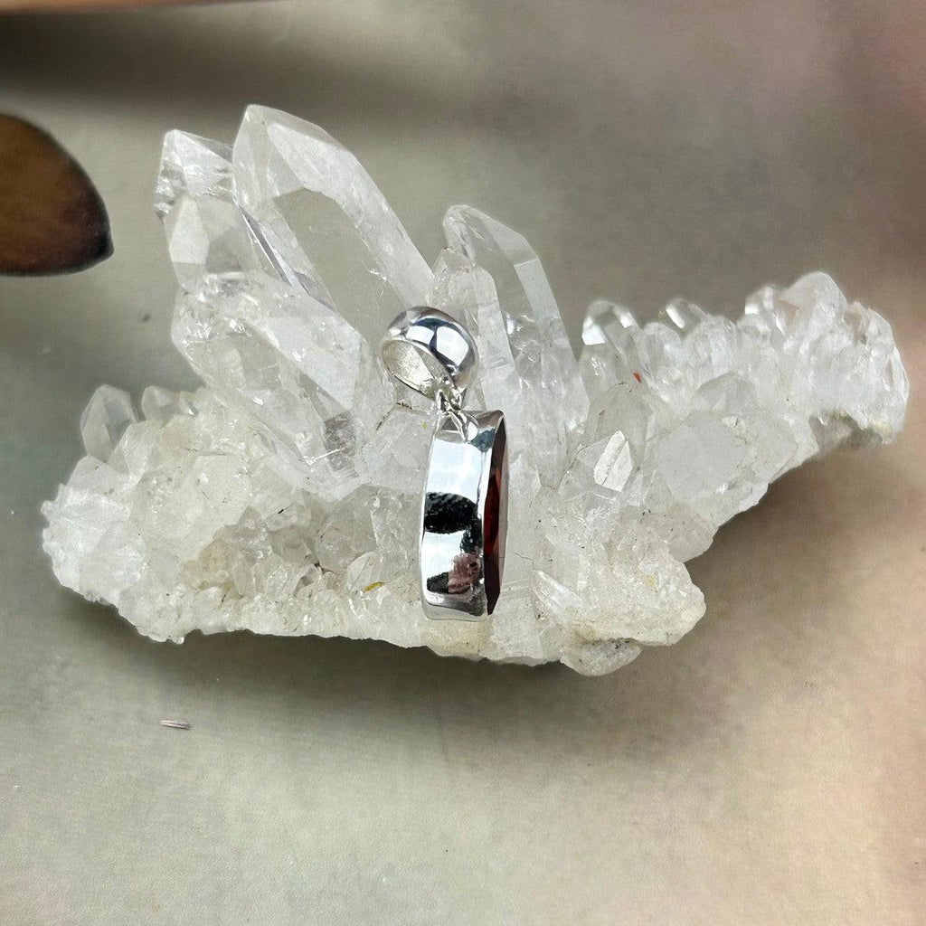 Pointed Oval Garnet Pendant