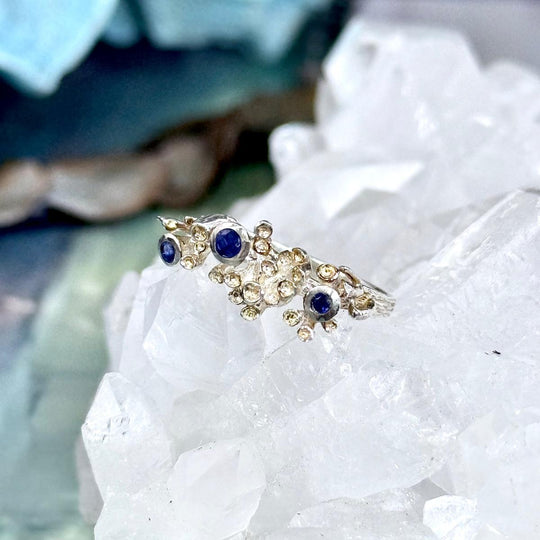 Sapphire Coral Cluster Ring