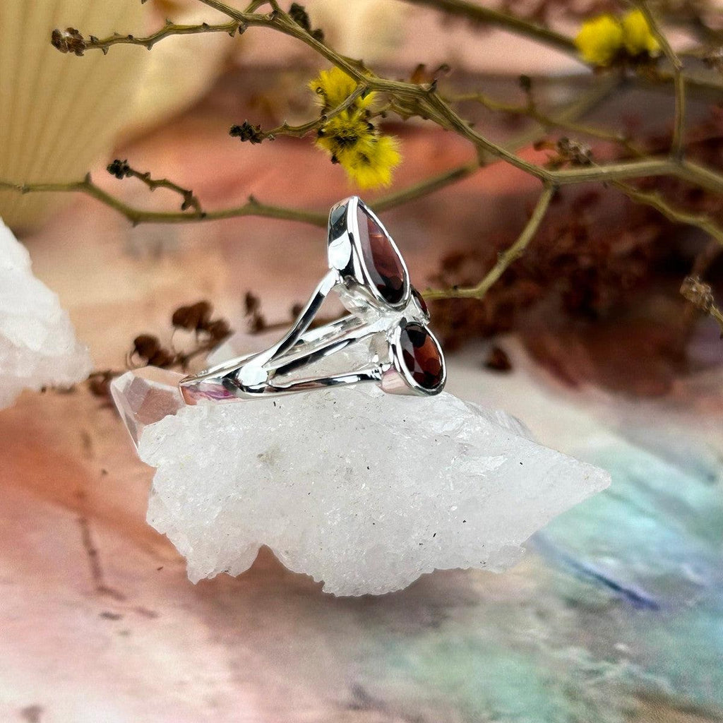 Garnet Sterling Silver Ring