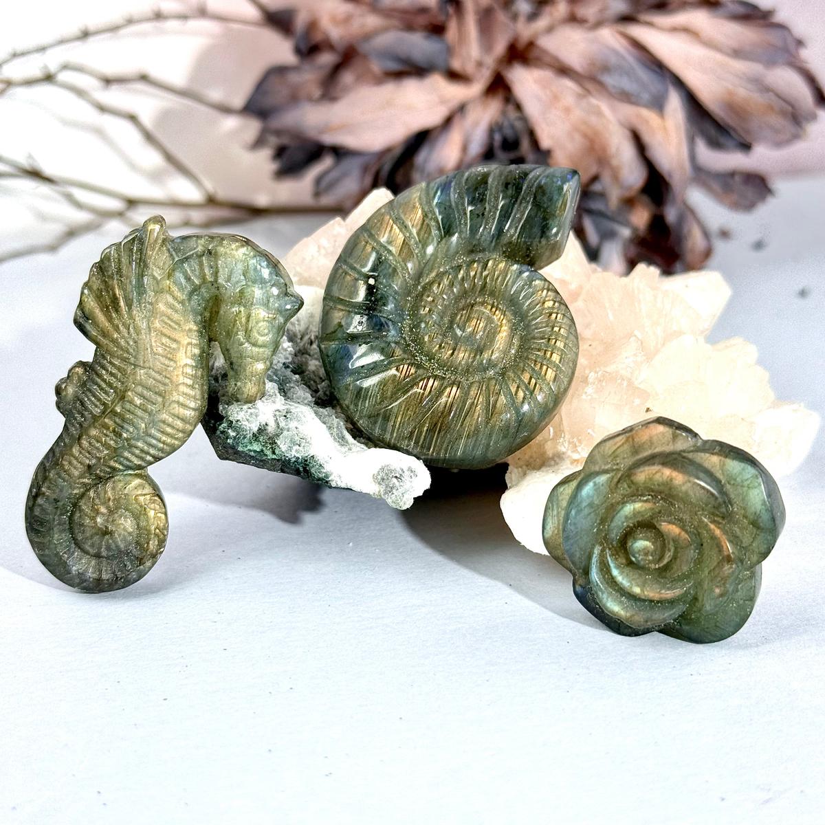Hand Carved Crystal Figures