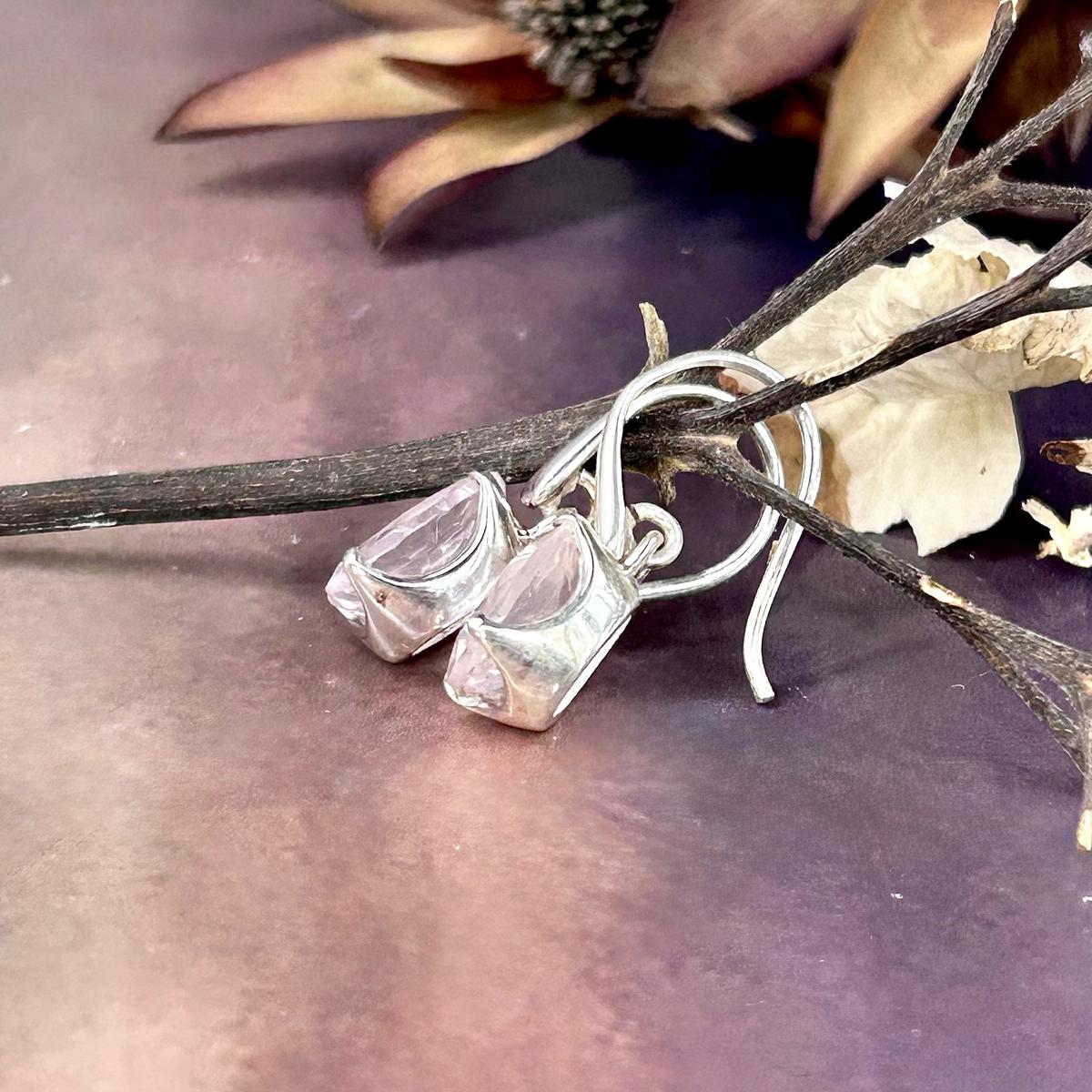 Sterling Silver Rose Quartz Earrings