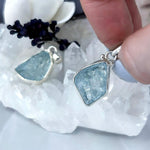 Aquamarine Freeform Raw Pendants