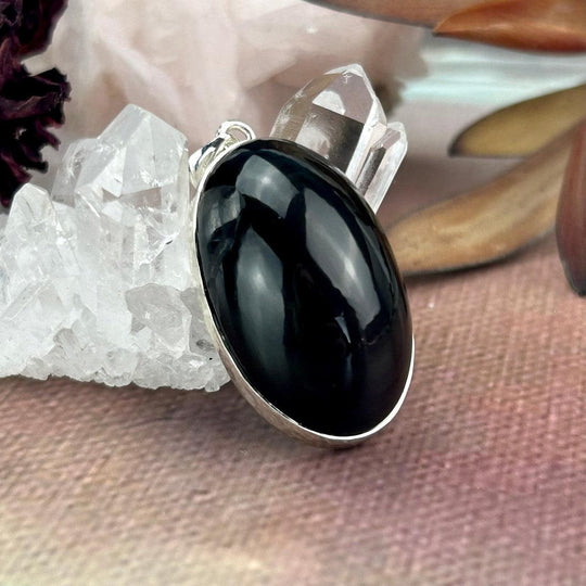 Rainbow (Purple) Obsidian Oval Dome Pendant