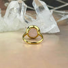 Yellow Gold Rose Quartz Ring