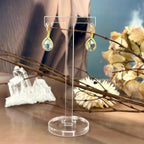 Blue Gemstone Gold Earrings