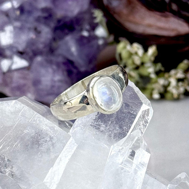 Classic Rainbow Moonstone Ring