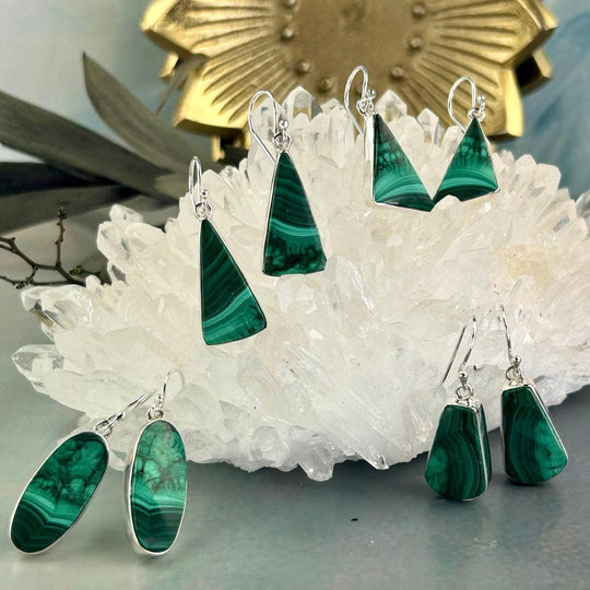 Malachite Assorted Shape Drop Earrings