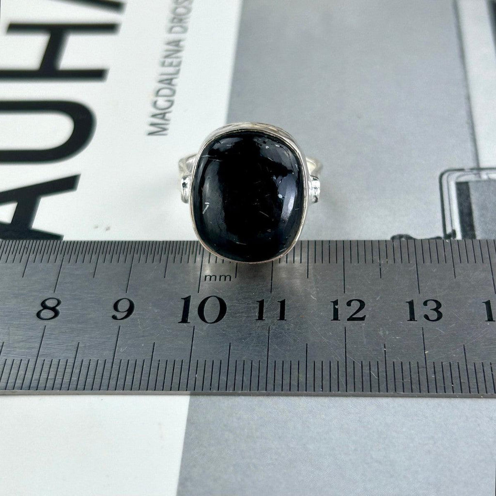 Black Crystal In Sterling Silver