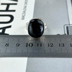 Black Crystal In Sterling Silver