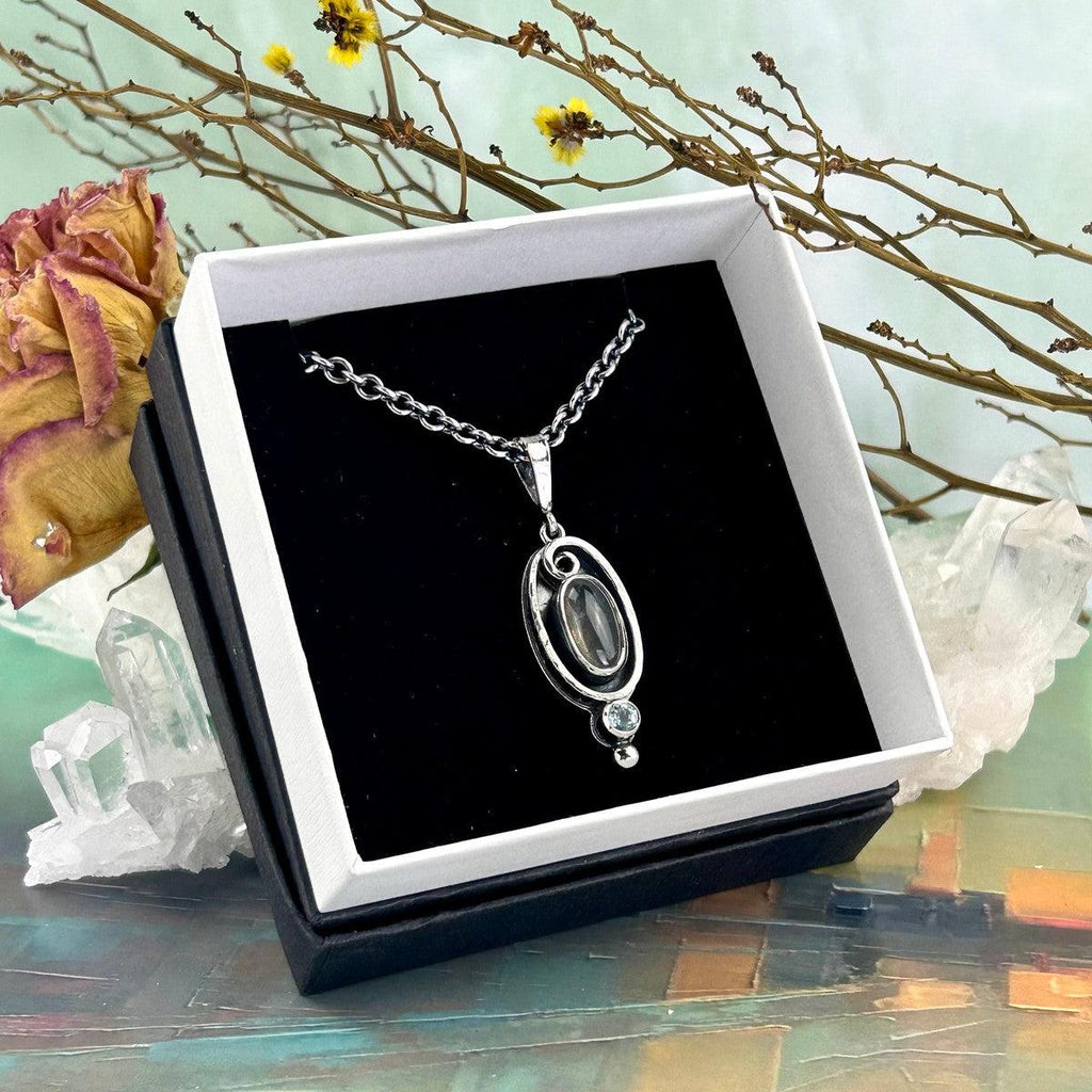 Unique Mixed Crystal Pendant And Chain