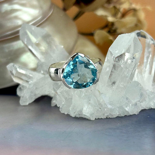 Blue Topaz Pear Cut Ring