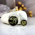 Baltic Green Amber Round Celtic Pendants