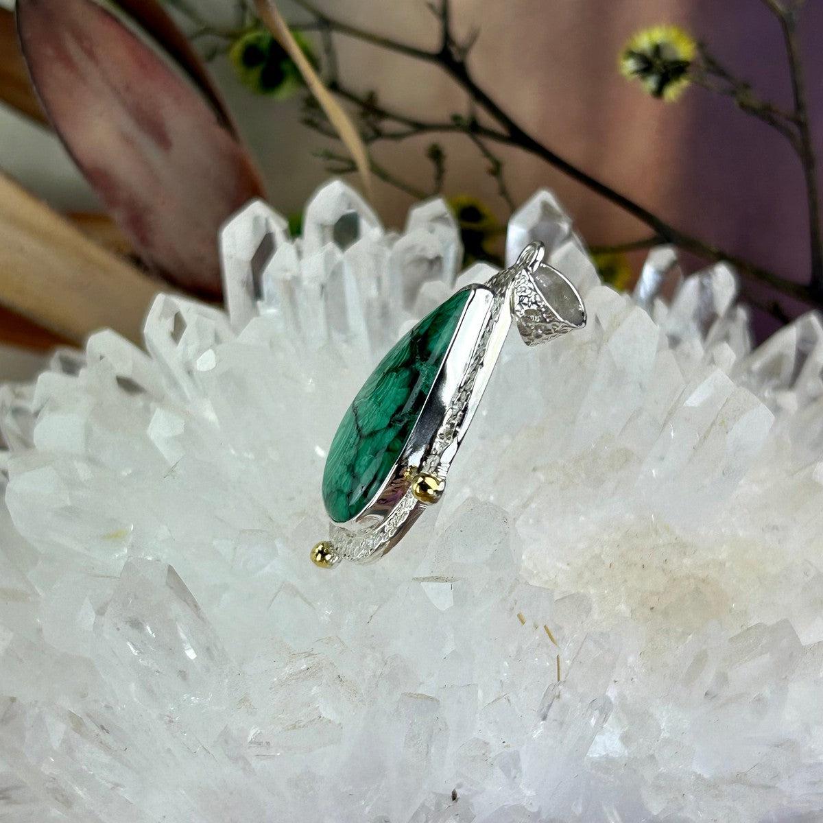 Vibrant Crystal Silver Pendant