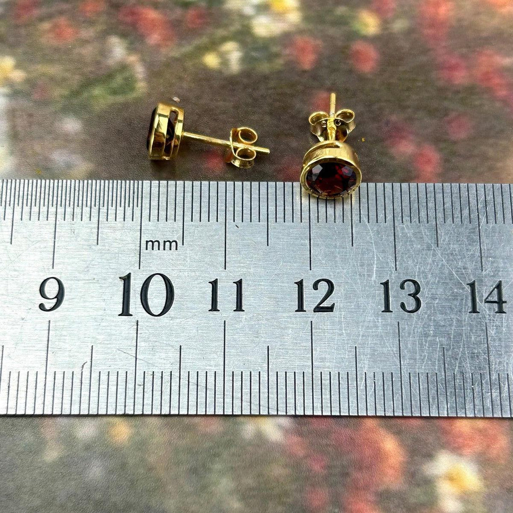 Garnet Gold Earrings