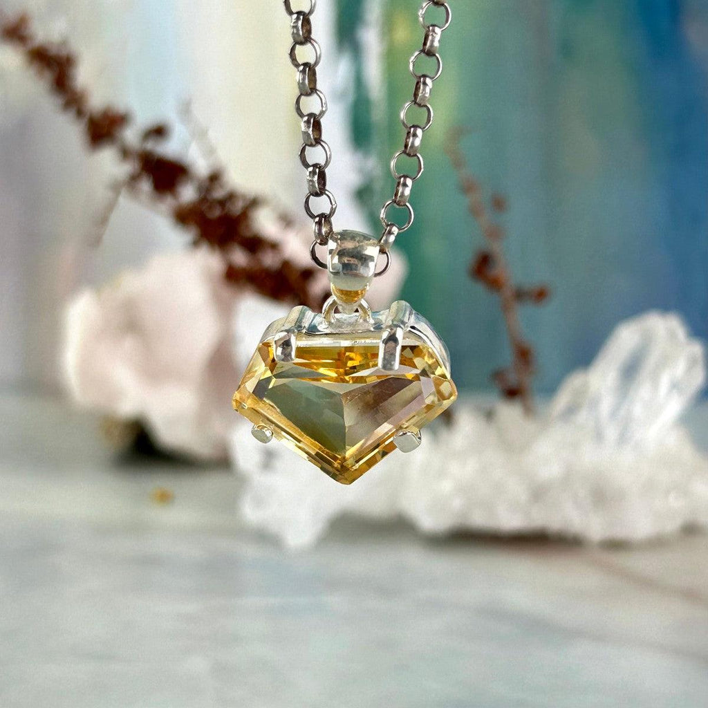 Diamond Cut Gemstone Pendant