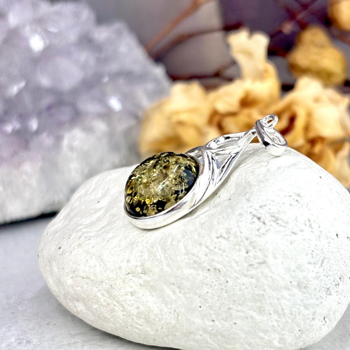 Yellow And Black Amber Pendant