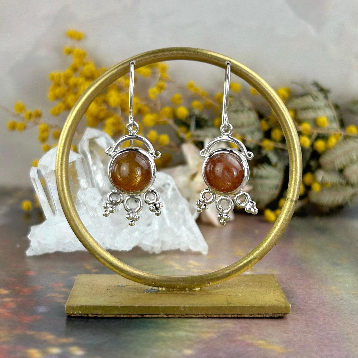 Sunstone Sterling Silver Earrings