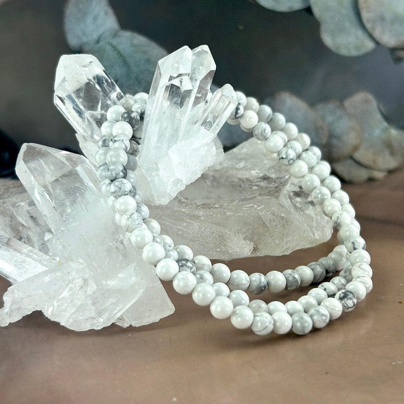 Howlite Crystal Bead Bracelet