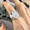 Blue Moonstone Silver Ring