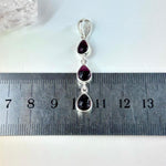 Pink Tourmaline Pear Triple Drop Pendant