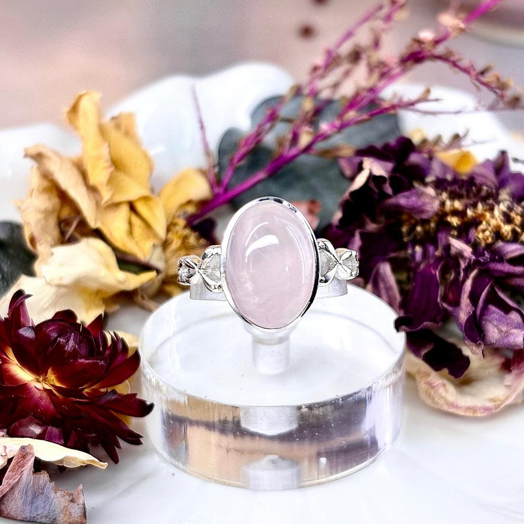 Ornate Band Rose Quartz Ring